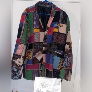 Men’s XL Vintage Jacket, Party, Beach, 70s, Festival, Patchwork Jacket.